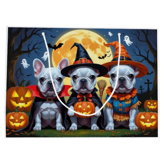 Franse Bulldogs Pompoen Halloween Grappig Groot Cadeauzakje (Achterkant)