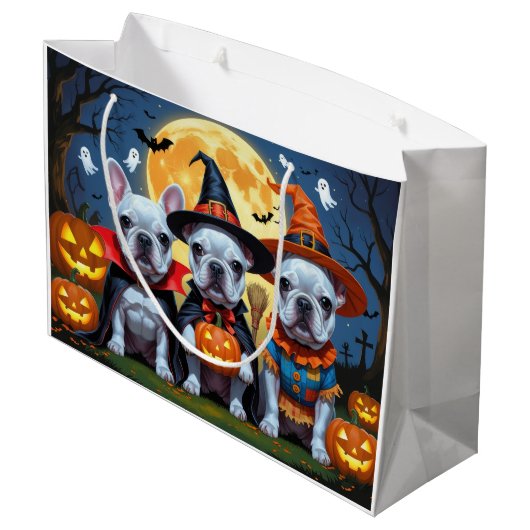 Franse Bulldogs Pompoen Halloween Grappig Groot Cadeauzakje (Achterkant Gekanteld)