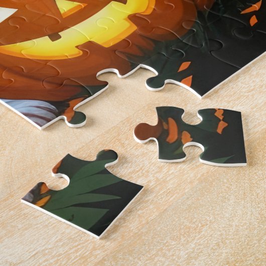 Franse Bulldogs Pompoen Halloween Grappig Legpuzzel (Zijkant)