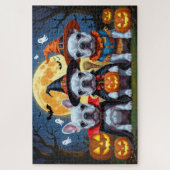 Franse Bulldogs Pompoen Halloween Grappig Legpuzzel (Verticaal)