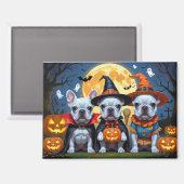 Franse Bulldogs Pompoen Halloween Grappig Magneet (Voorkant / Achterkant)
