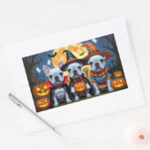 Franse Bulldogs Pompoen Halloween Grappig Rechthoekige Sticker (Envelop)