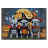 Franse Bulldogs Pompoen Halloween Grappig Snijplank (Voorkant)