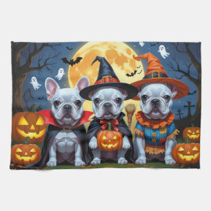Franse Bulldogs Pompoen Halloween Grappig Theedoek