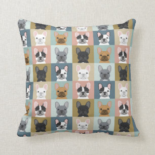 Franse Bulldogs portretteren aanpasbare hondengift Kussen