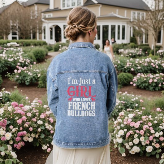 Franse Bulldogs Quote Denim Jacket (Huwelijk Achterkant)