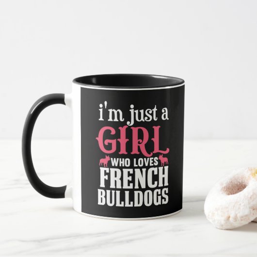 Franse Bulldogs Quote Mok (Met donut)