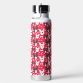 Franse bulldogs rood patroon monogram waterfles (Rechts)