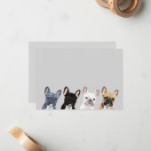 Franse Bulldogs Schattige Franse Pet Dog Notitiekaartje (Voorkant / Achterkant in situ)