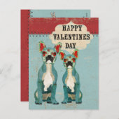 Franse Bulldogs Valentijnsdag Briefkaart (Voorkant / Achterkant)