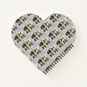 Franse Bulldogs visgraat grijs Notitieboek (Achterkant)