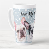 Franse Bulldogs waterverf Latte Mok (Linkerhoek)