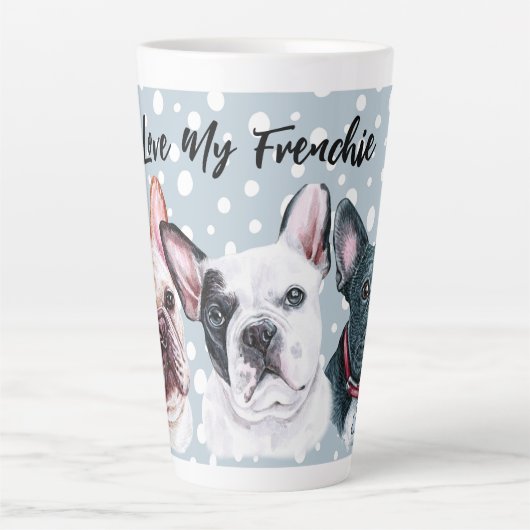 Franse Bulldogs waterverf Latte Mok (Voorkant)