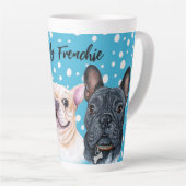 Franse Bulldogs Waterverf Latte Mok (Rechterhoek)