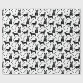 Franse Bulldogs zwart-wit Cadeaupapier (Vlak)