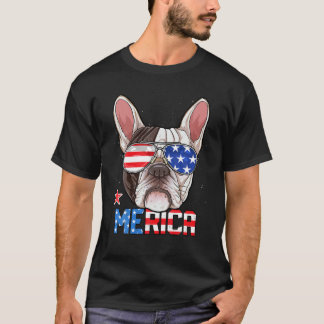 Franse bulledog 4 juli merica Mannen vrouwen ameri T-shirt