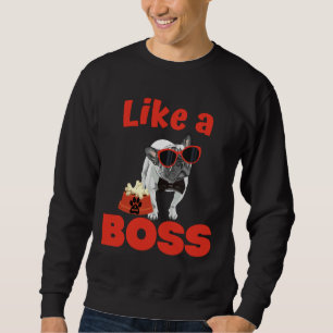 Franse bulledog als een boss trui