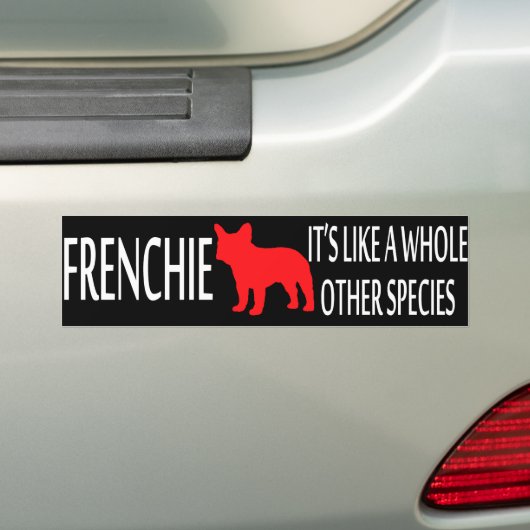Franse bulledog als een hele andere soort ticker bumpersticker (Op auto)