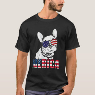 franse bulledog amerika amerika vlag merica 4 jul t-shirt