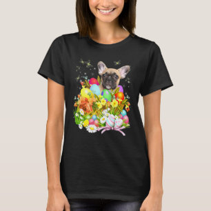 Franse bulledog Bunny dog met paaseieren mandje C T-shirt
