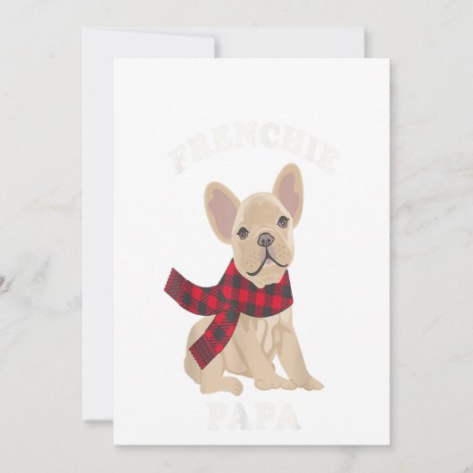 Franse bulledog-cadeau voor een gezin dat kerstmis feestdagenkaart (Voorkant)