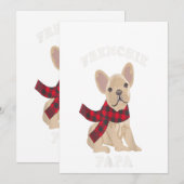 Franse bulledog-cadeau voor een gezin dat kerstmis feestdagenkaart (Voorkant / Achterkant)