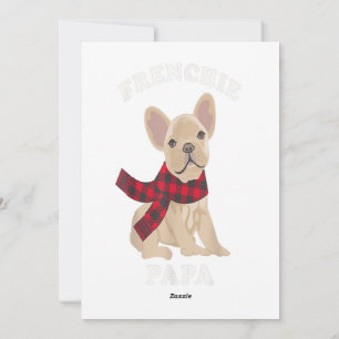 Franse bulledog-cadeau voor een gezin dat kerstmis feestdagenkaart