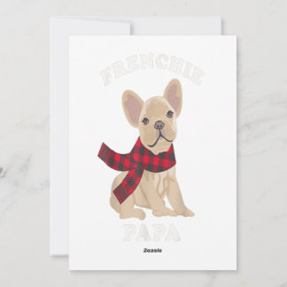 Franse bulledog-cadeau voor een gezin dat kerstmis feestdagenkaart