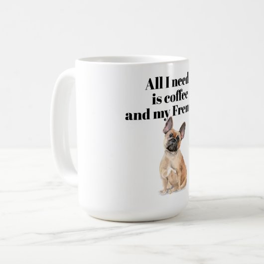 Franse bulledog Coffee Mok voor Frenchie Lovers (Voorkant links)
