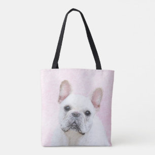 Franse bulledog (crème/wit) schilderen - hondenku tote bag