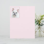 Franse bulledog (crème/wit) schilderen - hondenkun (Staand voorkant)