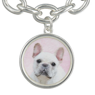 Franse bulledog (crème/wit) schilderen - hondenkun armband