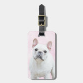 Franse bulledog (crème/wit) schilderen - hondenkun bagagelabel (Voorkant verticaal)
