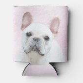 Franse bulledog (crème/wit) schilderen - hondenkun blikjeskoeler (Voorkant)