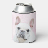 Franse bulledog (crème/wit) schilderen - hondenkun blikjeskoeler (Blikje Achterkant)