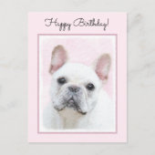 Franse bulledog (crème/wit) schilderen - hondenkun briefkaart (Voorkant)