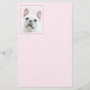 Franse bulledog (crème/wit) schilderen - hondenkun briefpapier