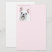 Franse bulledog (crème/wit) schilderen - hondenkun briefpapier (Voorkant / Achterkant)