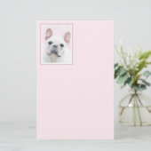 Franse bulledog (crème/wit) schilderen - hondenkun briefpapier (Staand voorkant)