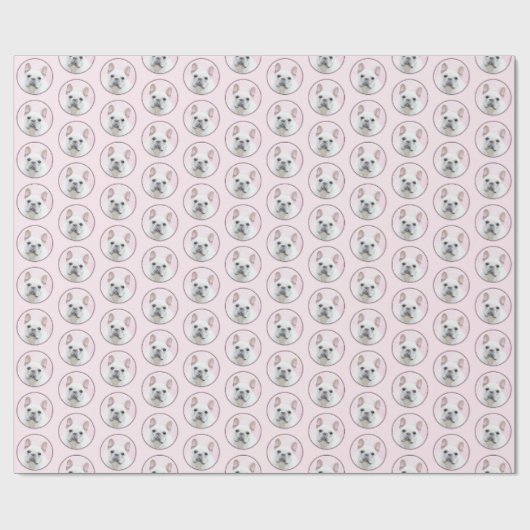 Franse bulledog (crème/wit) schilderen - hondenkun cadeaupapier (Vlak)