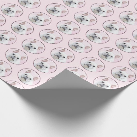Franse bulledog (crème/wit) schilderen - hondenkun cadeaupapier (Hoek)