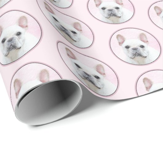 Franse bulledog (crème/wit) schilderen - hondenkun cadeaupapier (Rol Hoek)