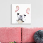 Franse bulledog (crème/wit) schilderen - hondenkun canvas afdruk (Insitu (Woonkamer))