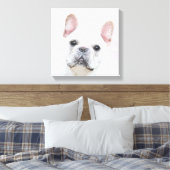 Franse bulledog (crème/wit) schilderen - hondenkun canvas afdruk (Insitu (Slaapkamer))