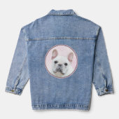 Franse bulledog (crème/wit) schilderen - hondenkun denim jacket (Achterkant)