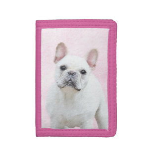 Franse bulledog (crème/wit) schilderen - hondenkun drievoud portemonnee