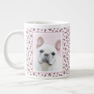 Franse bulledog (crème/wit) schilderen - hondenkun grote koffiekop