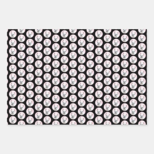 Franse bulledog (crème/wit) schilderen - hondenkun inpakpapier vel (Voorkant 3)