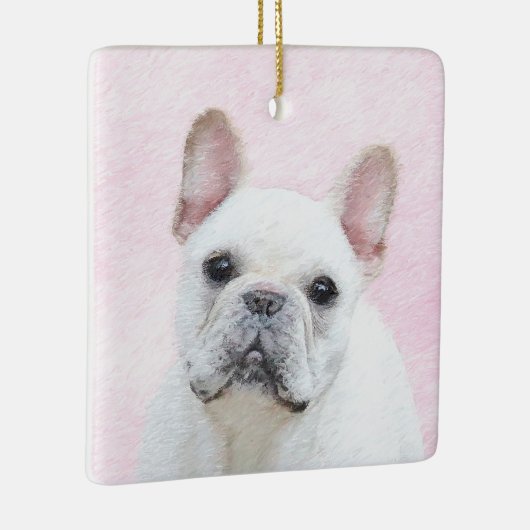 Franse bulledog (crème/wit) schilderen - hondenkun keramisch ornament (Rechts)