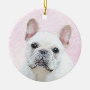 Franse bulledog (crème/wit) schilderen - hondenkun keramisch ornament